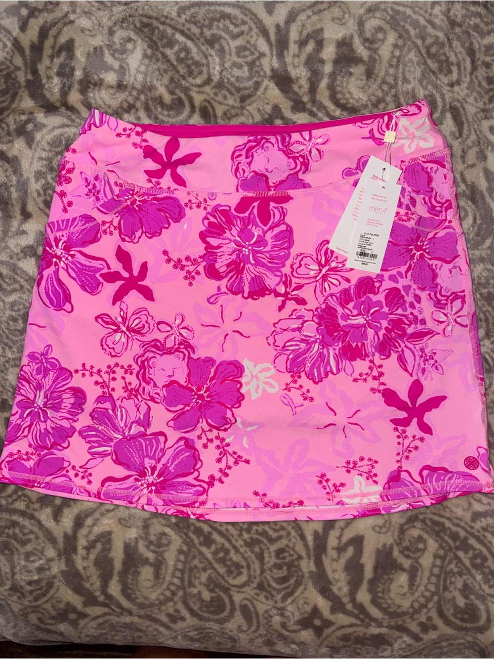NWT Lilly Pulitzer Large L Maryana Skort Parigi Pink Supporting Squad Athletic